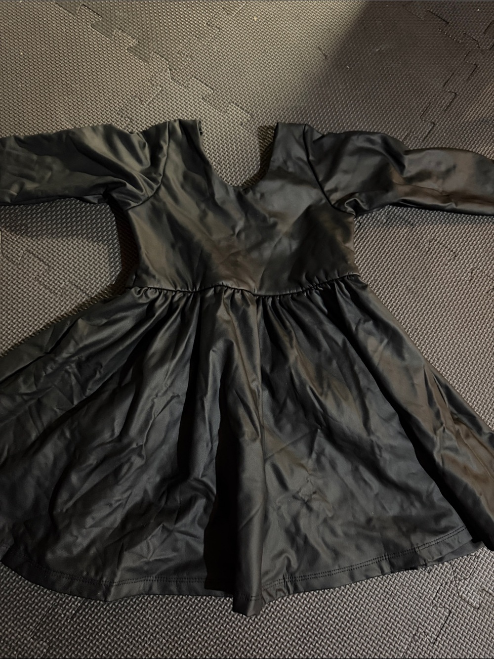 Monica and Andy vegan leather twirl dress